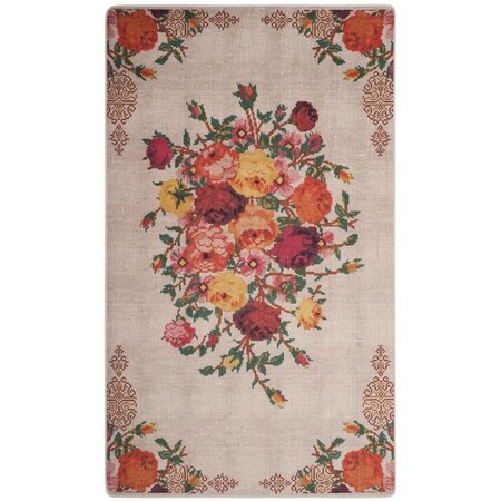 Safavieh 3 x 5 ft. Daytona Power Loomed Rug Small Rectangle - Cream & Orange DAY115L-3
